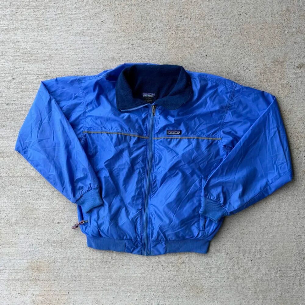 Vintage 90s Patagonia Made in USA Blue Fleece Lined Shelled Synchilla Jacket Y14